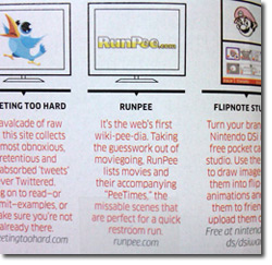 RunPee in United Airlines in flight magazine