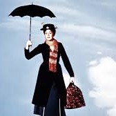 mary poppins flies with her unbrella