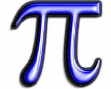 the symbol for pi in blue