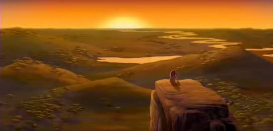 the lion king animated movie - simba on rock
