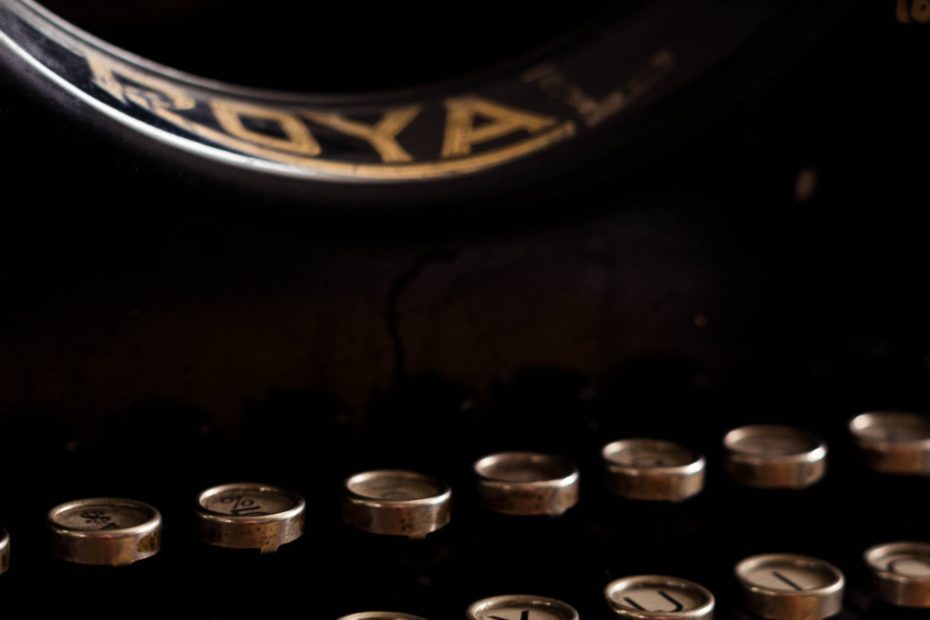 selective focus photography of Royal typewriter