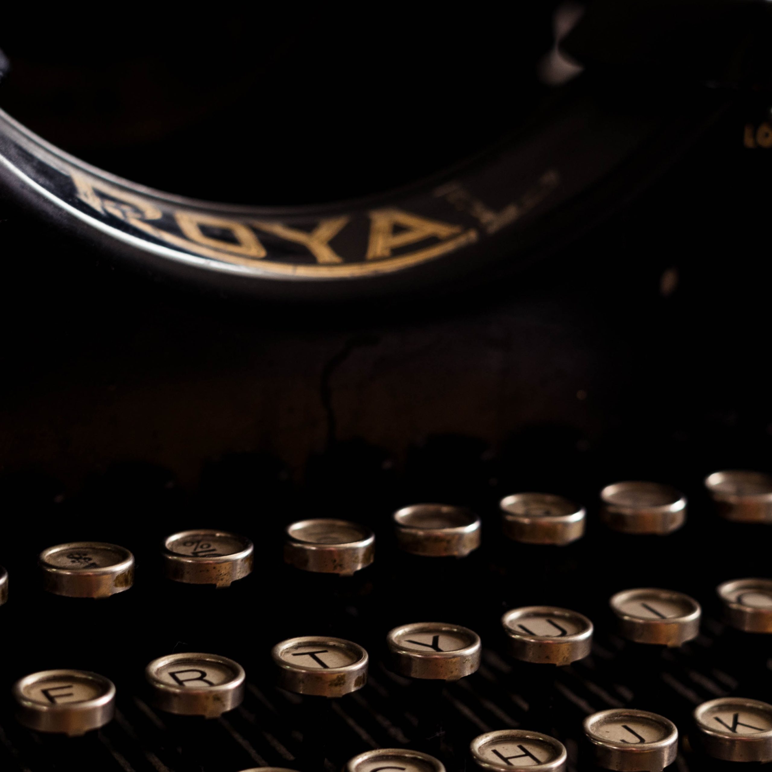 selective focus photography of Royal typewriter